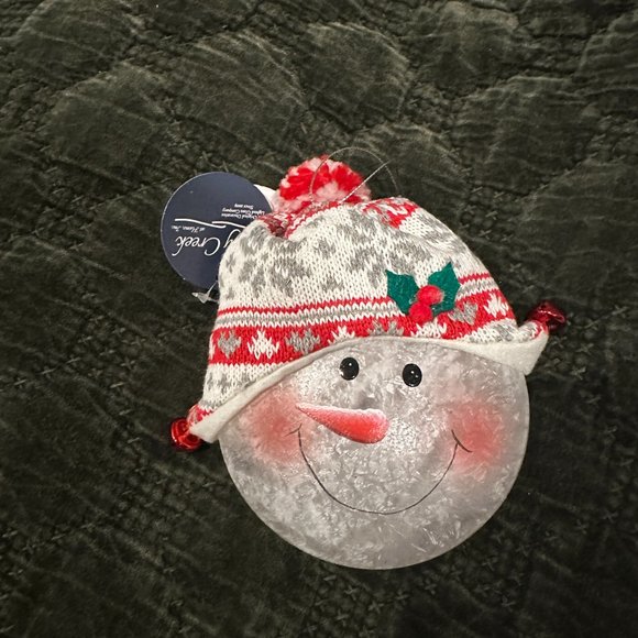 Stony Creek Glass Snowmen Ornaments & Plug-in Light Snowman Glass Lamp - NWT - Picture 4 of 13